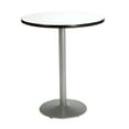 thumbnail image 1 of KFI Studios Mode 3' Round Bistro Table, Crisp Linen, Silver Base, 1 of 3