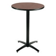 thumbnail image 1 of KFI Studios Mode 3' Round Bistro Table, Dark Mahogany, Arched X-Base, 1 of 4