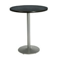 thumbnail image 1 of KFI Studios Mode 3' Round Bistro Table, Graphite Nebula, Silver Base, 1 of 2
