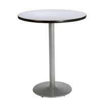 KFI Studios Mode 3' Round Bistro Table, Grey Nebula, Silver Base