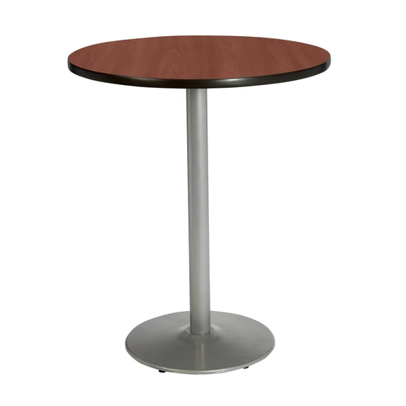 KFI Studios Mode 3' Round Bistro Table, Mahogany, Silver Base