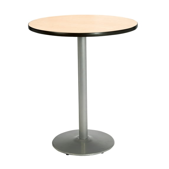 KFI Studios Mode 3' Round Bistro Table, Natural, Silver Base