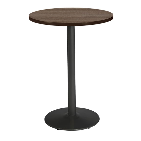 KFI Studios Mode 3' Round Bistro Table, Studio Teak, Black Base