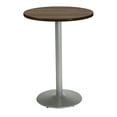 thumbnail image 1 of KFI Studios Mode 3' Round Bistro Table, Studio Teak, Silver Base, 1 of 6