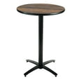 thumbnail image 1 of KFI Studios Mode 3' Round Bistro Table, Walnut, Arched X-Base, 1 of 4