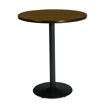 KFI Studios Mode 3' Round Bistro Table, Walnut, Black Base