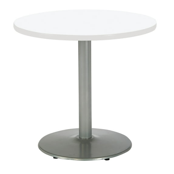 KFI Studios Mode 3' Round Counter Height Dining Table, Designer White, Silver Base