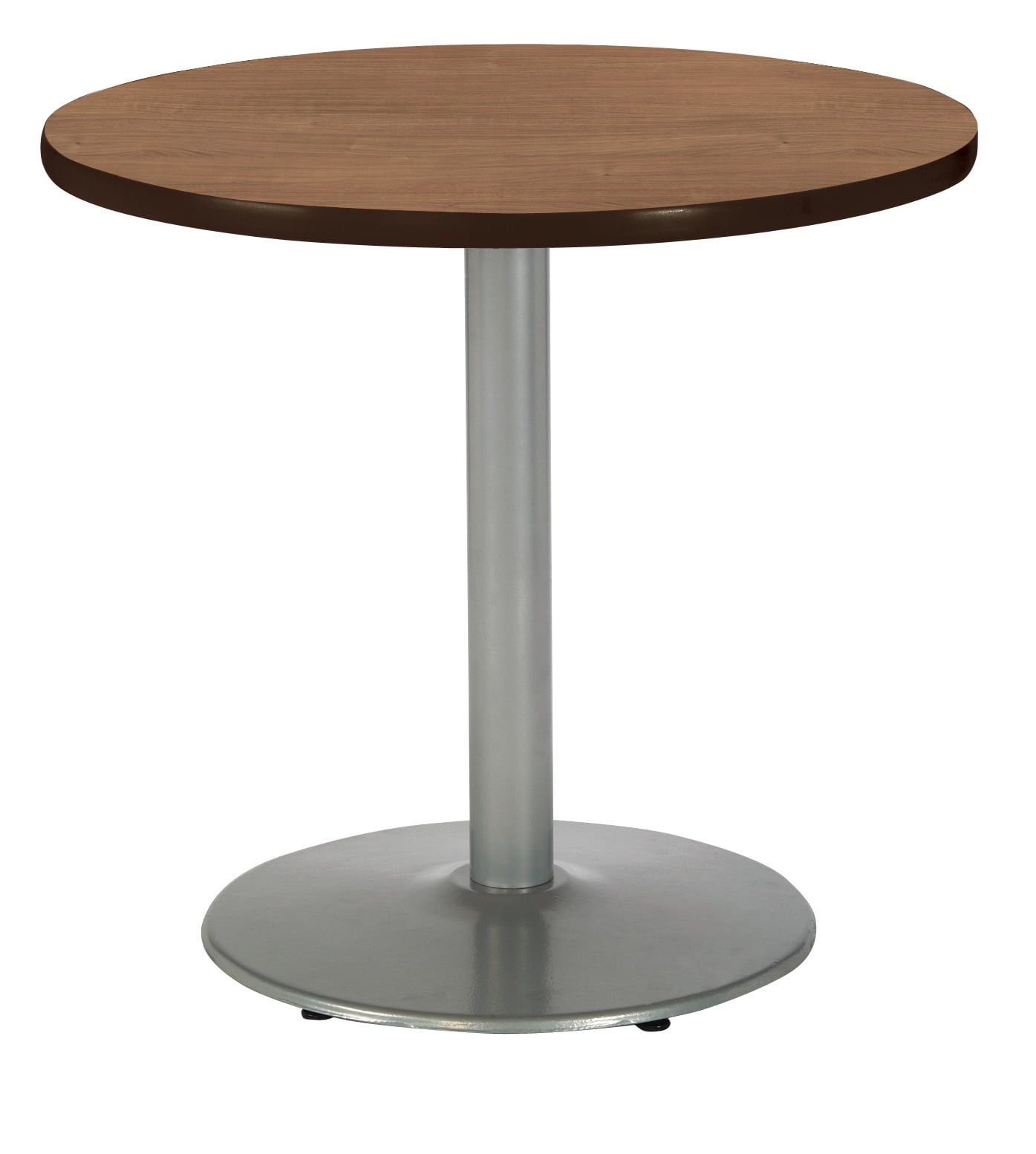 River Cherry and Silver Round Dining Table with Laminate Top
