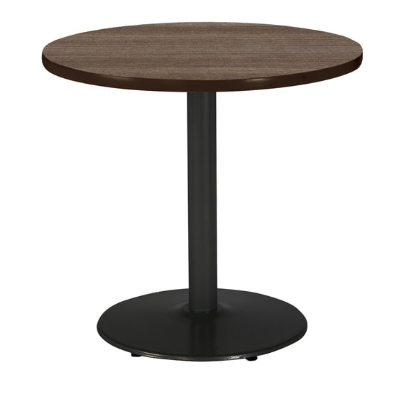 KFI Studios Mode 3' Round Dining Table, Studio Teak, Black Base