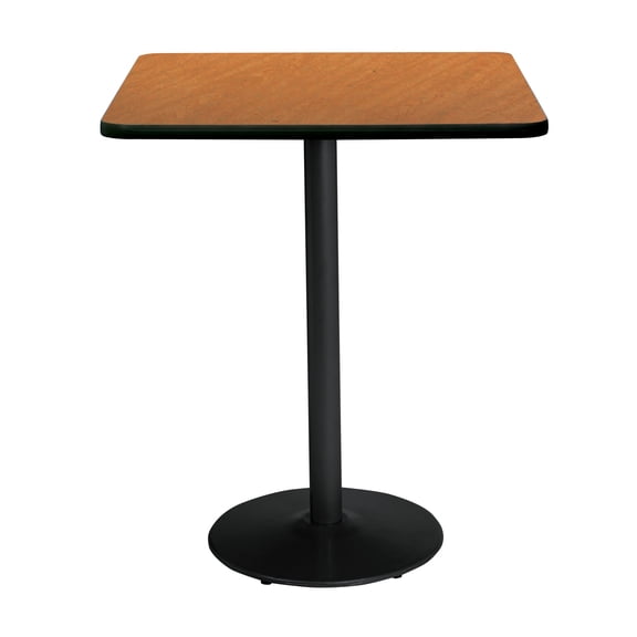 KFI Studios Mode 3' Square Bistro Table, Medium Oak, Black Base