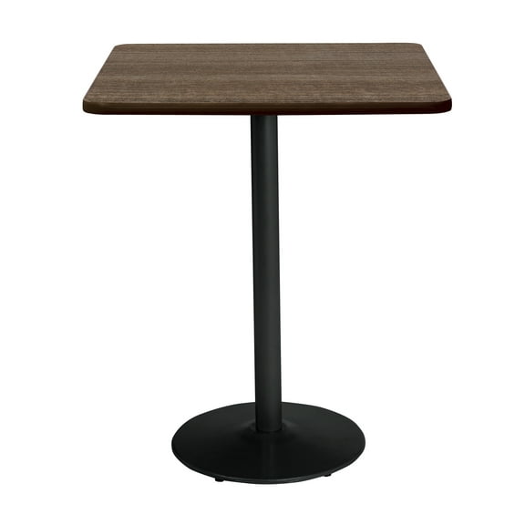 KFI Studios Mode 3' Square Bistro Table, Studio Teak, Black Base