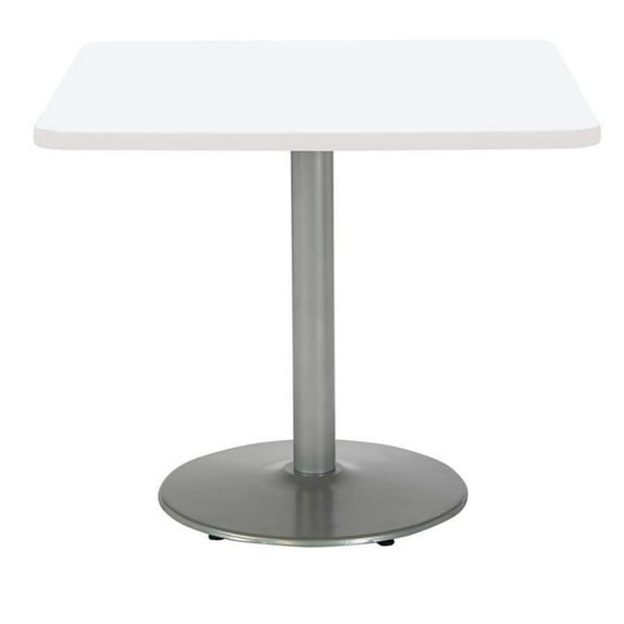 KFI Studios Mode 3' Square Counter Height Dining Table, Designer White, Silver Base