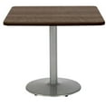 thumbnail image 1 of KFI Studios Mode 3' Square Counter Height Dining Table, Studio Teak, Silver Base, 1 of 6