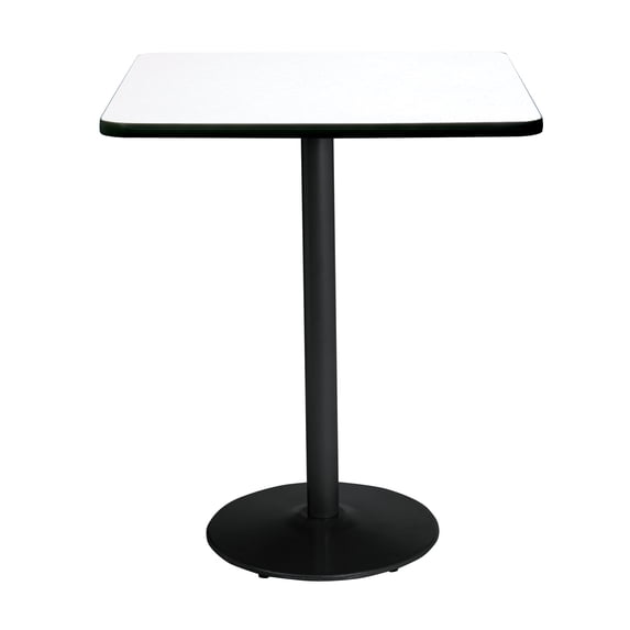 KFI Studios Mode 3' Square Dining Table, Crisp Linen, Black Base