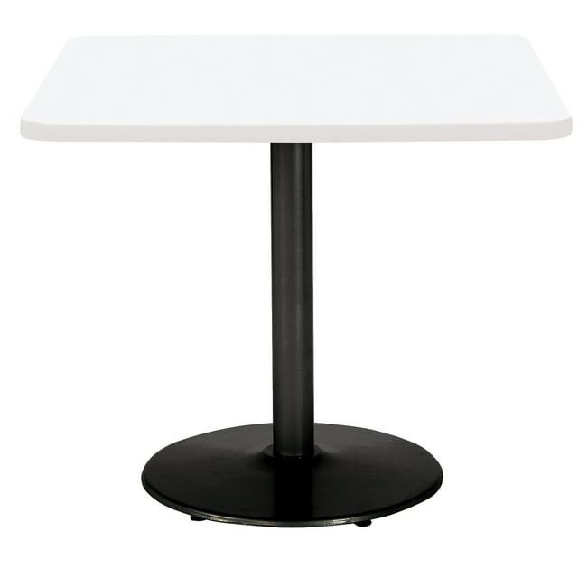 KFI Studios Mode 3' Square Dining Table, Designer White, Black Base