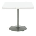 thumbnail image 1 of KFI Studios Mode 3' Square Dining Table, Designer White, Silver Base, 1 of 6