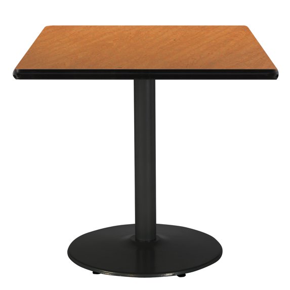 KFI Studios Mode 3' Square Dining Table, Medium Oak, Black Base