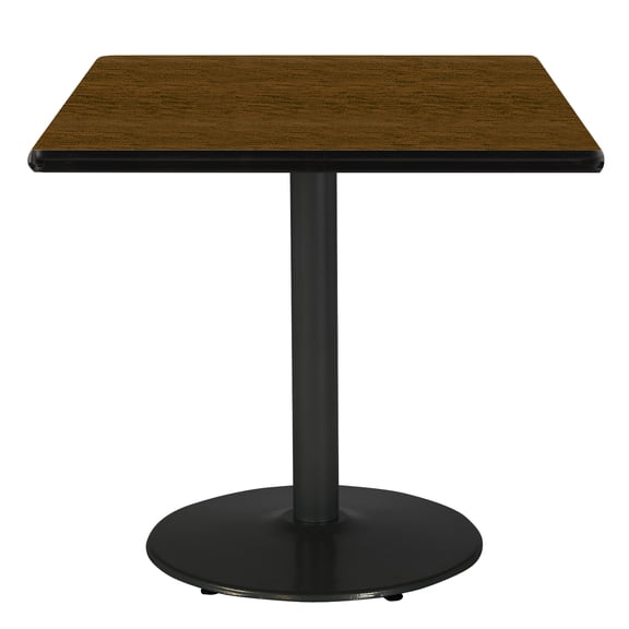 KFI Studios Mode 3' Square Dining Table, Walnut, Black Base