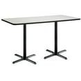 thumbnail image 1 of KFI Studios Mode 3' x 6' Bistro Table, Crisp Linen, Black Base, 1 of 7