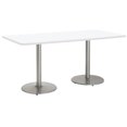 thumbnail image 1 of KFI Studios Mode 3' x 6' Counter Height Dining Table, Designer White, Silver Base, 1 of 6