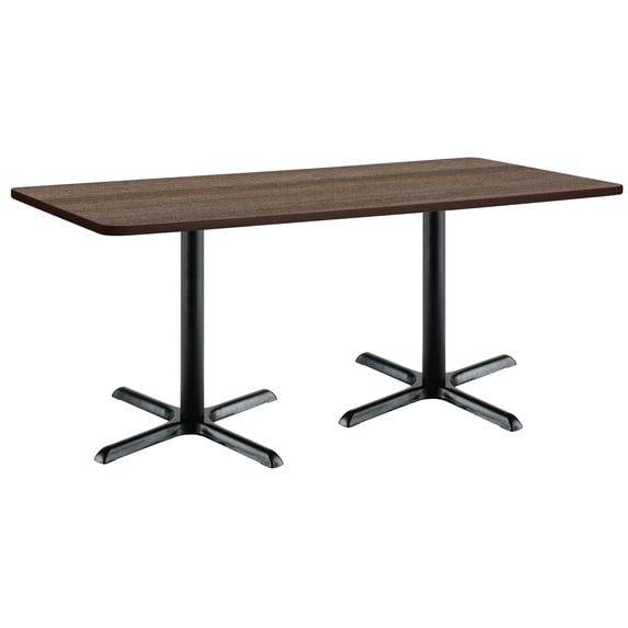 KFI Studios Mode 3' x 6' Counter Height Dining Table, Studio Teak, Black X Base