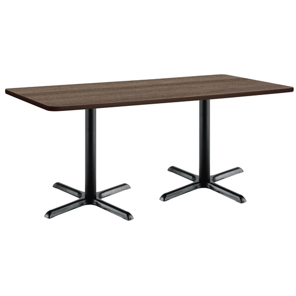 KFI Studios Mode 3' x 6' Counter Height Dining Table, Studio Teak, Black X Base