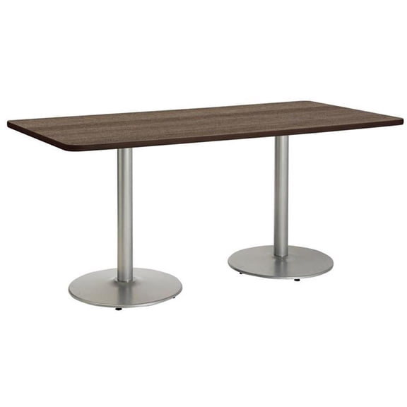KFI Studios Mode 3' x 6' Counter Height Dining Table, Studio Teak, Silver Base