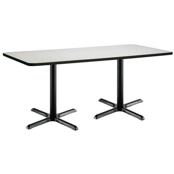 KFI Studios Mode 3' x 6' Dining Table, Crisp Linen, Black Base
