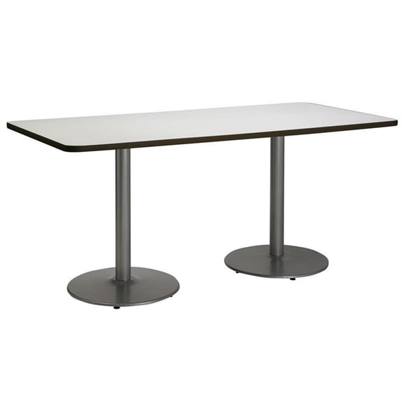 KFI Studios Mode 3' x 6' Dining Table, Crisp Linen, Black