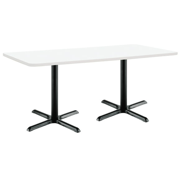 KFI Studios Mode 3' x 6' Dining Table, Designer White, Black X Base