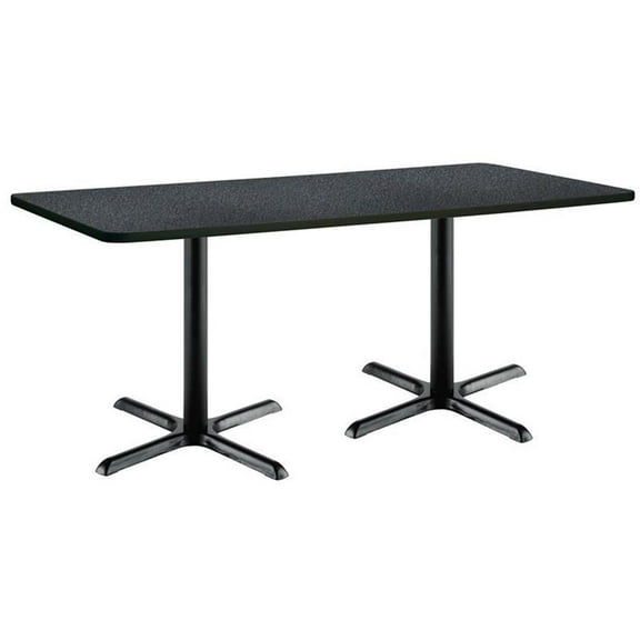 KFI Studios Mode 3' x 6' Dining Table, Graphite Nebula, Black Base