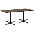 thumbnail image 1 of KFI Studios Mode 3' x 6' Dining Table, Studio Teak, Black X Base, 1 of 3