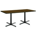thumbnail image 1 of KFI Studios Mode 3' x 6' Dining Table, Walnut, Black Base, 1 of 7