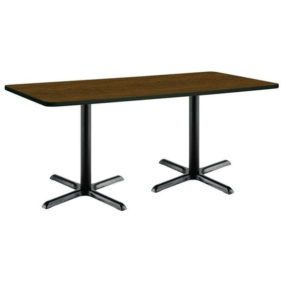 KFI Studios Mode 3' x 6' Dining Table, Walnut, Black Base