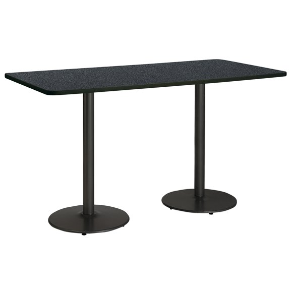 KFI Studios Mode 3' x 7' Bistro Table, Graphite Nebula, Black