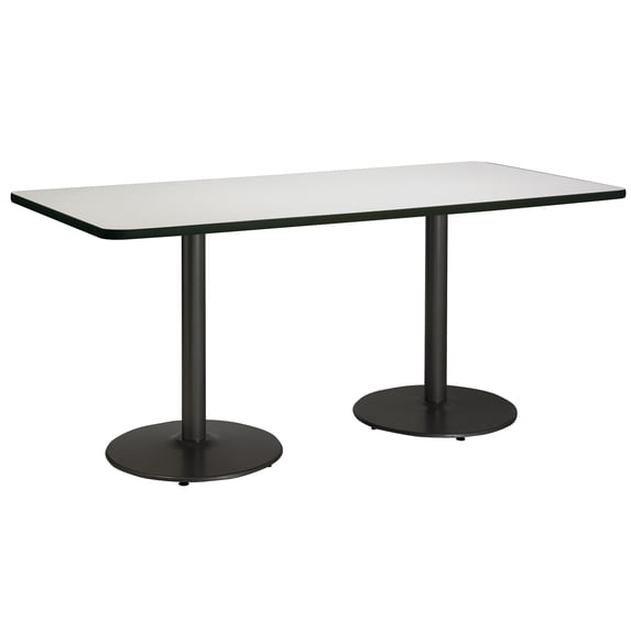 KFI Studios Mode 3' x 7' Dining Table, Crisp Linen, Black Base