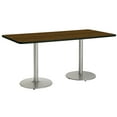 thumbnail image 1 of KFI Studios Mode 3' x 7' Dining Table, Walnut, Silver Base, 1 of 7