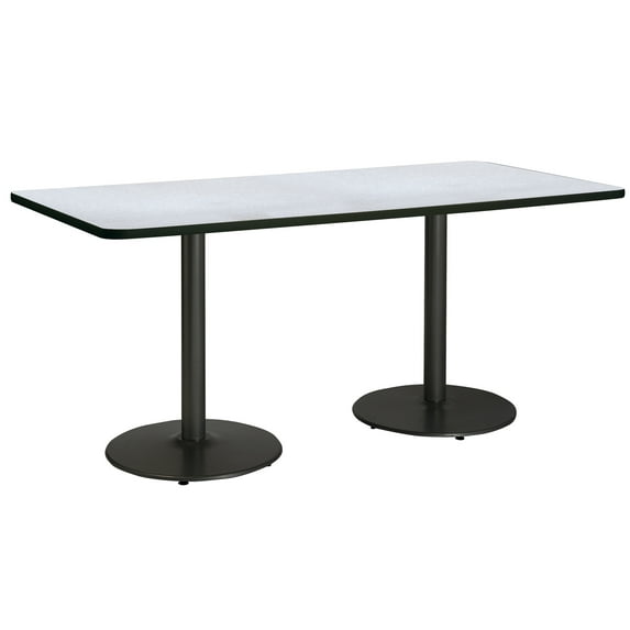 KFI Studios Mode 3' x 8' Counter Height Dining Table, Grey Nebula, Black Base