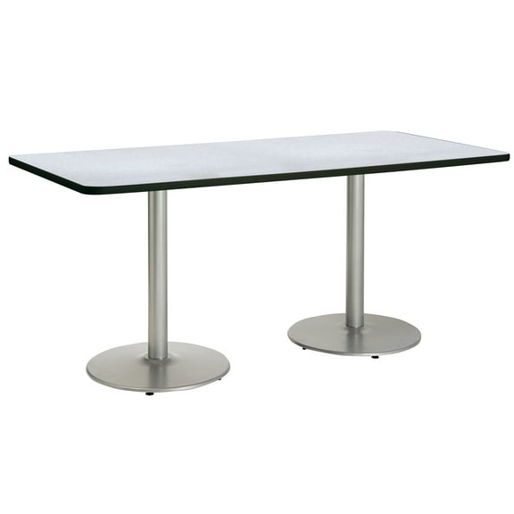 KFI Studios Mode 3' x 8' Counter Height Dining Table, Grey Nebula, Silver Base