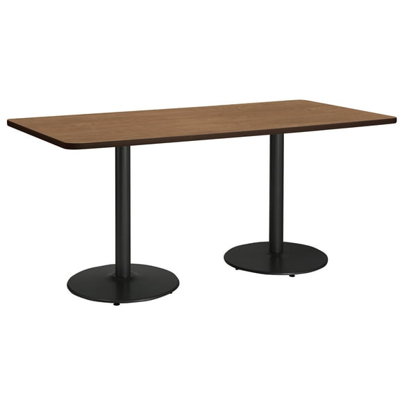 KFI Studios Mode 3' x 8' Counter Height Dining Table, River Cherry, Black Base