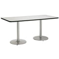 thumbnail image 1 of KFI Studios Mode 3' x 8' Dining Table, Crisp Linen, Silver Base, 1 of 7