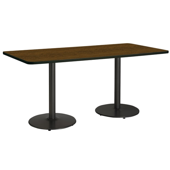 KFI Studios Mode 3' x 8' Dining Table, Walnut, Black Base