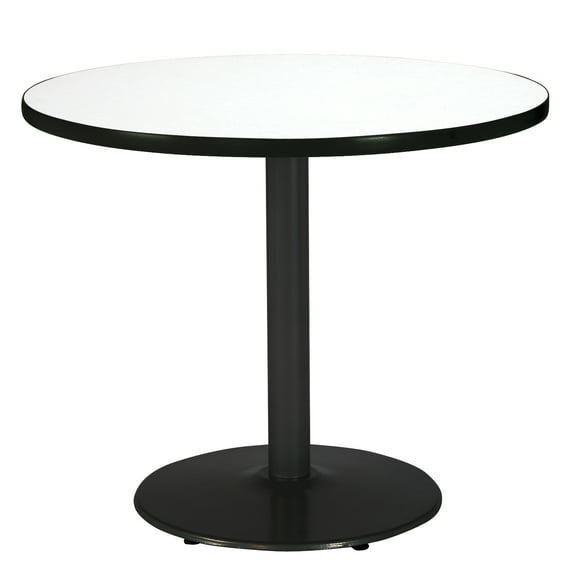 KFI Studios Mode 3' x Round' Dining Table, Crisp Linen, Black Base