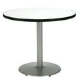 thumbnail image 1 of KFI Studios Mode 3' x Round' Dining Table, Crisp Linen, Silver Base, 1 of 5