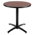 thumbnail image 1 of KFI Studios Mode 3' x Round' Dining Table, Dark Mahogany, Arched X Base, 1 of 2