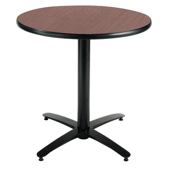 KFI Studios Mode 3' x Round' Dining Table, Dark Mahogany, Arched X Base