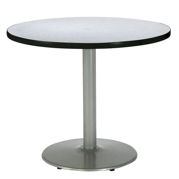 KFI Studios Mode 3' x Round' Dining Table, Graphite Nebula, Silver Base