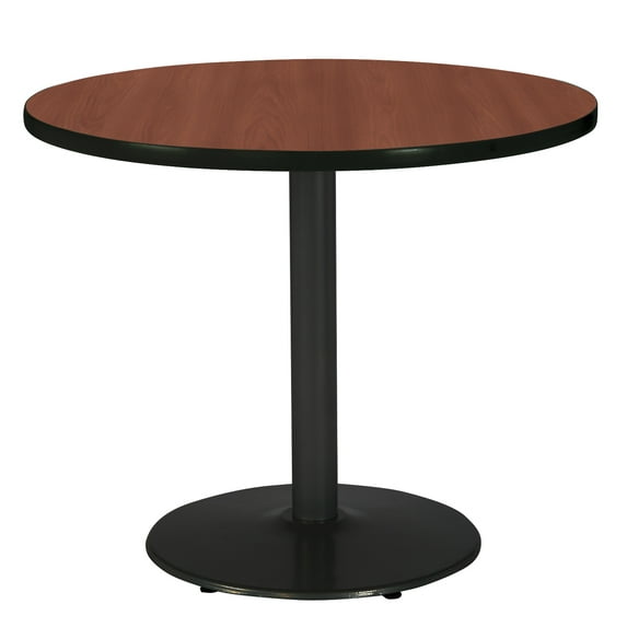 KFI Studios Mode 3' x Round' Dining Table, Mahogany, Black Base