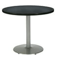 thumbnail image 1 of KFI Studios Mode 3' x Round' Dining Table, Mahogany, Silver Base, 1 of 5