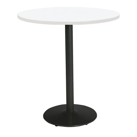 KFI Studios Mode 4' Round Bistro Table, Designer White, Black Base